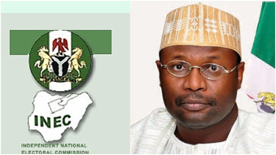 INEC Logo and Chairman,, Prof. Mahmood Yakubu