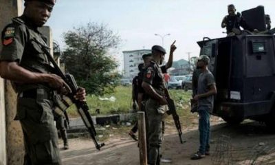 Policemen on a rescue mission