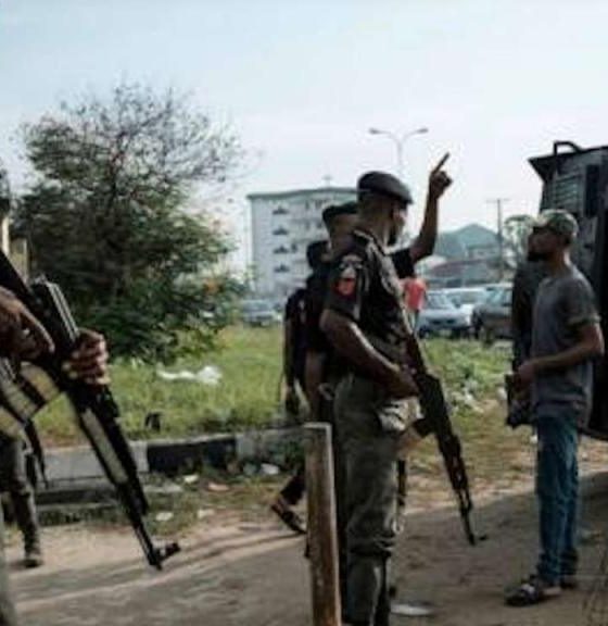 Policemen on a rescue mission