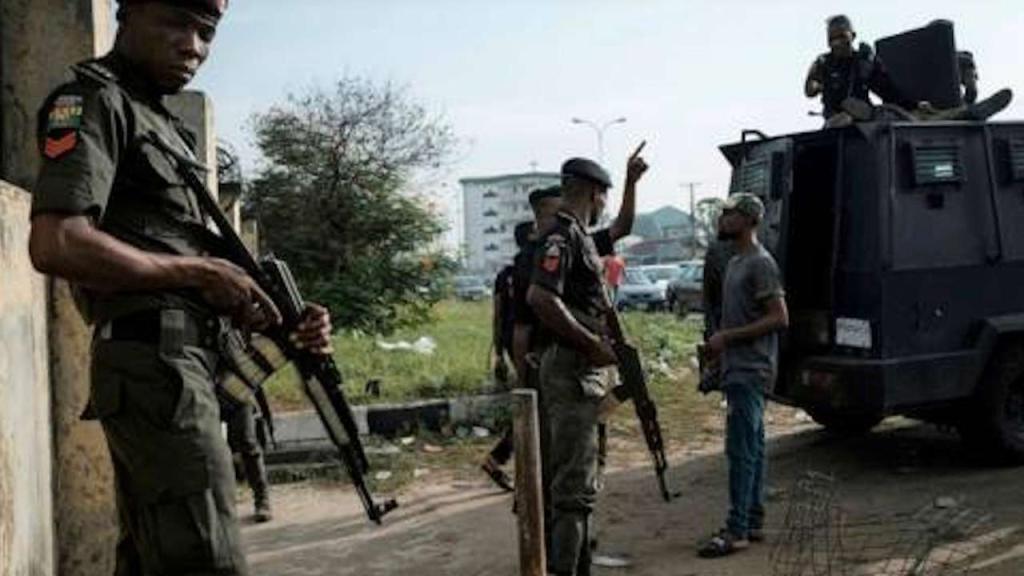 Policemen on a rescue mission