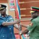 The new Director, Defence Information, Maj.-Gen. Benjamin Sawyerr, taking over from the outgoing Acting Director, Air Commodore Wap Maigida on Friday in Abuja