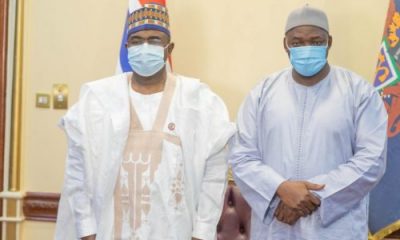 Gambia President Adama Barrow and NDLEA Boss Brig.-Gen. Buba Marwa