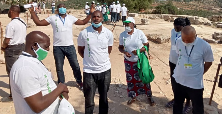 Nigerian Christian pilgrims in Jordan praying for peace in Nigeria