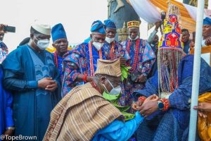 Senate President Lawan and Oba Adebola Adeniyi Ajakaiye