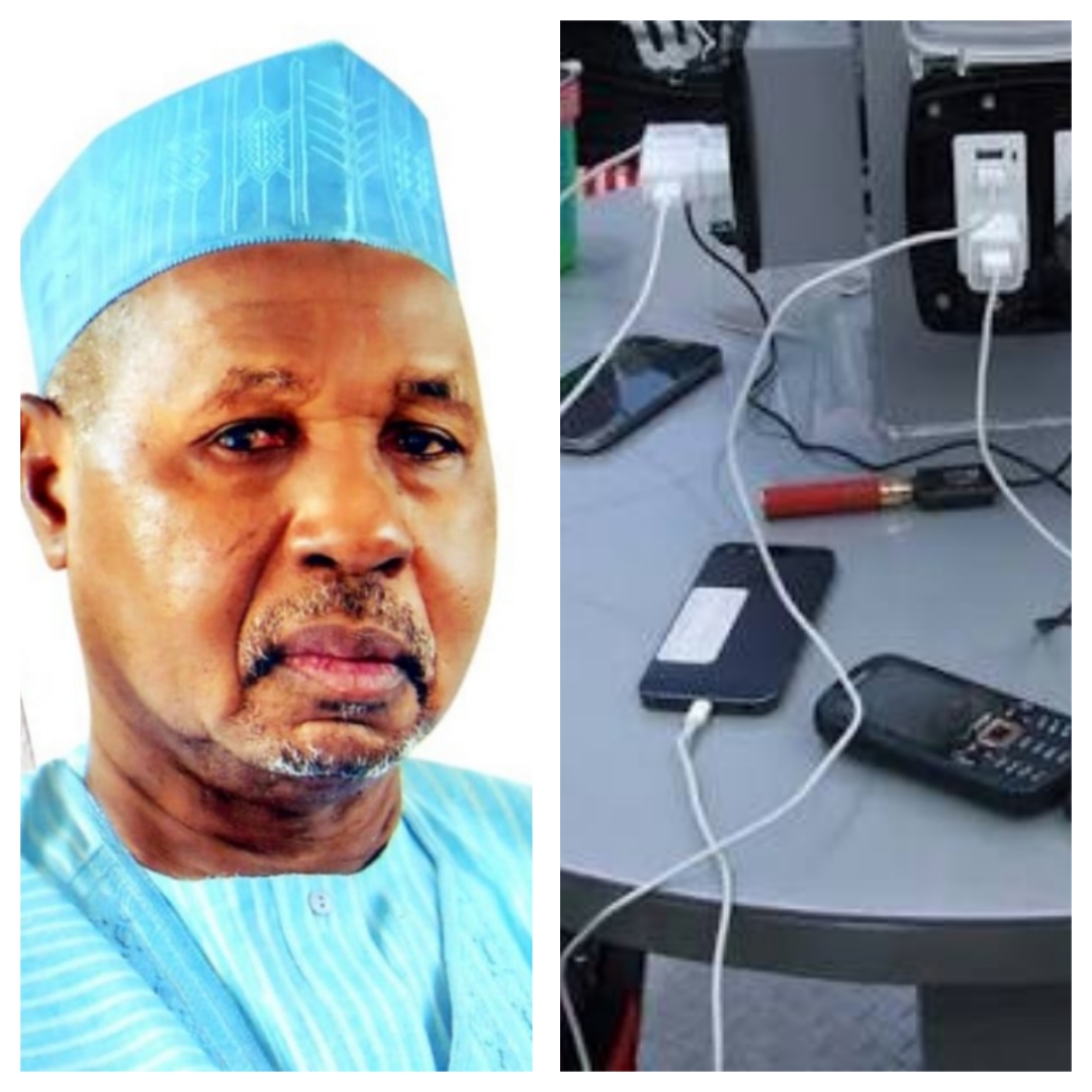Governor Aminu Masari and Commercial Phone Charging Point