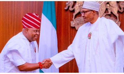 Osun State Governor Ademla Adeleke and President Buhari