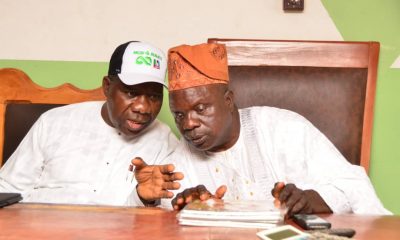 Senator Michael Opeyemi Bamidele and Com. Omotayo Joseph Falope, Ekiti State Chairman of the NURTW