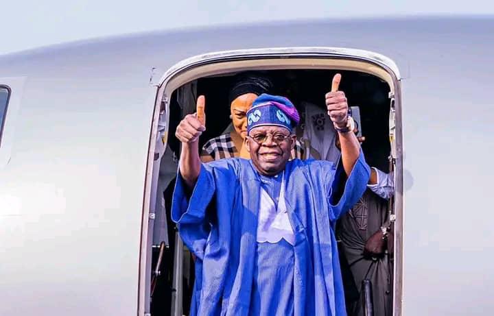 Tinubu arrives Abuja