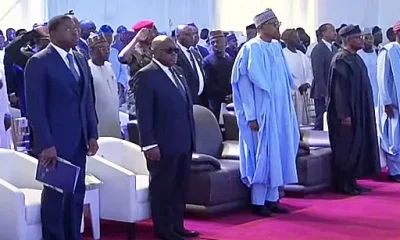 Buhari and others at Dangote Refinary commissioning