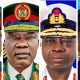 L-R: COMBO PHOTO of Chief of Defence Staff, Maj. Gen. C.G Musa; Chief of Army Staff, Maj. Gen. T. A Lagbaja; Chief of Naval Staff, Rear Admiral E. A Ogalla; and Chief of Air Staff, AVM H.B Abubakar
